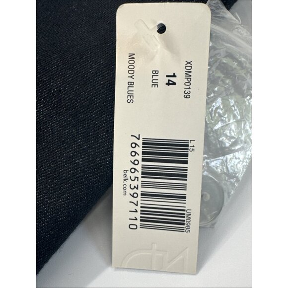 New Directions Pants Womens 14 Blue Relaxed Cropped High Rise Slim Stretch NEW - Picture 3 of 9